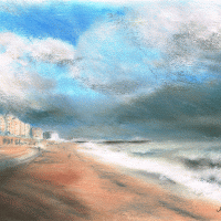 Distant storm - John Whiting - Pastel on paper (45x35cm) - £480 framed