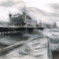 Winter pier - John Whiting - Pastel 52x42cm - £ 500 framed