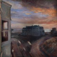 Above the Old Steine - John Whiting - Oil on canvas 60x60cm - £ 950 framed